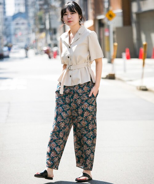 KBF+（ケービーエフプラス）の「KBF+ イージーウエストエスニックパンツ（パンツ・レディース・GREEN/IVORY/BROWN・one）」の9枚目の写真