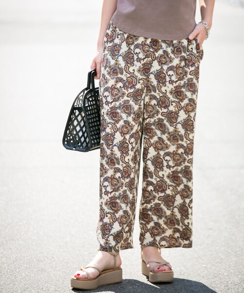 KBF+（ケービーエフプラス）の「KBF+ イージーウエストエスニックパンツ（パンツ・レディース・GREEN/IVORY/BROWN・one）」の3枚目の写真