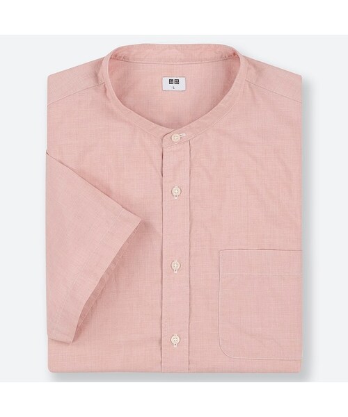 UNIQLO（ユニクロ）の「エクストラファインコットンブロードスタンドカラーシャツ（半袖）（シャツ/ブラウス・メンズ・WHITE 00/RED 13/BLUE 63/NAVY 69・3XL/XL/XXL/4XL/S/XS/M/L）」の4枚目の写真