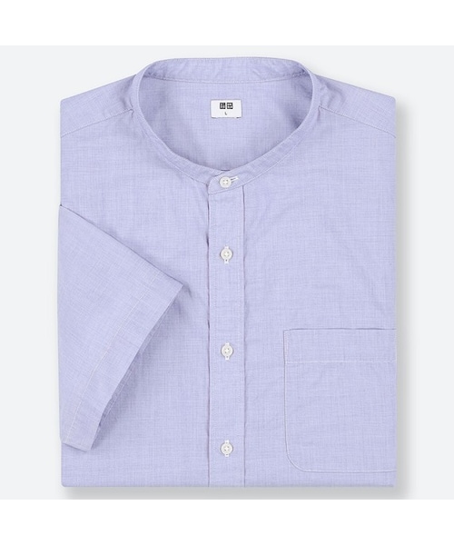 UNIQLO（ユニクロ）の「エクストラファインコットンブロードスタンドカラーシャツ（半袖）（シャツ/ブラウス・メンズ・WHITE 00/RED 13/BLUE 63/NAVY 69・3XL/XL/XXL/4XL/S/XS/M/L）」の2枚目の写真