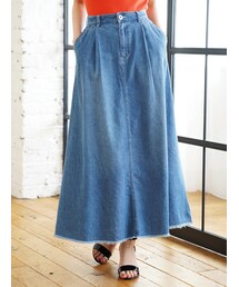 YECCA VECCA | 麻混カットオフロングフレアデニムスカート(スカート)