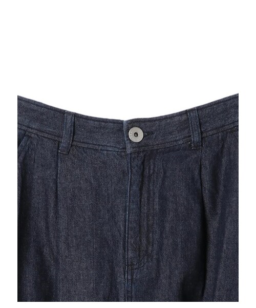 YECCA VECCA(イェッカヴェッカ)の「麻混カットオフロングフレアデニムスカート(スカート・インディゴ/ライトインディゴ・F)」の6枚目の写真