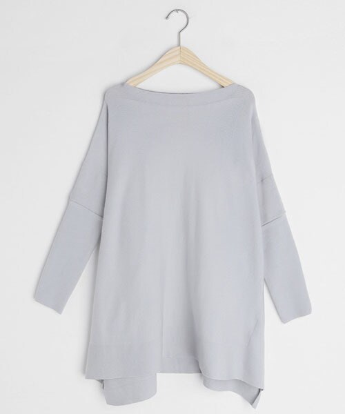 DHOLIC（ディーホリック）の「ボートネックアンバランスニット（ニット/セーター・レディース・ホワイト/ブラック/グレー・FREE）」の3枚目の写真