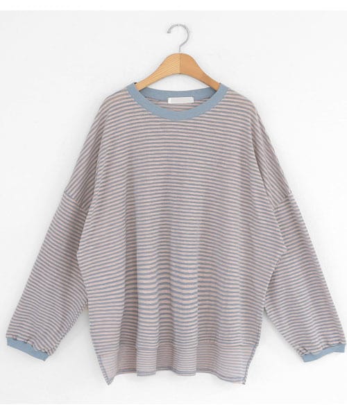 DHOLIC（ディーホリック）の「スリットボーダープルオーバー（Tシャツ/カットソー・レディース・ブラック/グリーン/ブルー・FREE）」の3枚目の写真