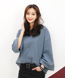 DHOLIC | ワイドスリーブラウンドネックスウェットTシャツ(Tシャツ/カットソー)