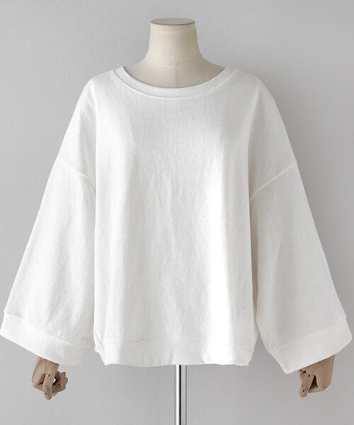 DHOLIC（ディーホリック）の「ワイドスリーブラウンドネックスウェットTシャツ（Tシャツ/カットソー・レディース・ブルー/ホワイト/グレー/ベージュ・FREE）」の2枚目の写真