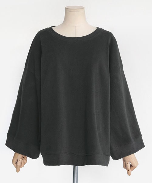 DHOLIC（ディーホリック）の「ワイドスリーブラウンドネックスウェットTシャツ（Tシャツ/カットソー・レディース・ブルー/ホワイト/グレー/ベージュ・FREE）」の3枚目の写真