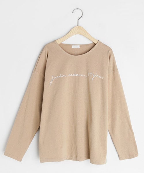 DHOLIC（ディーホリック）の「レタリングラウンドネックTシャツ（Tシャツ/カットソー・レディース・ホワイト/ベージュ/ブラック/ブルー・FREE）」の3枚目の写真