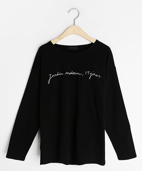 DHOLIC（ディーホリック）の「レタリングラウンドネックTシャツ（Tシャツ/カットソー・レディース・ホワイト/ベージュ/ブラック/ブルー・FREE）」の2枚目の写真