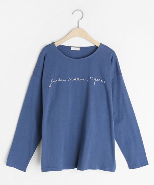 DHOLIC（ディーホリック）の「レタリングラウンドネックTシャツ（Tシャツ/カットソー・レディース・ホワイト/ベージュ/ブラック/ブルー・FREE）」の4枚目の写真