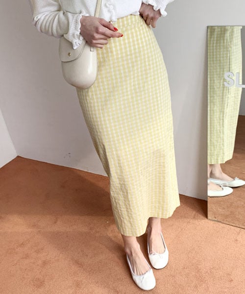 DHOLIC（ディーホリック）の「Hラインギンガムチェックスカート（スカート・レディース・ブラック/イエロー・FREE）」の2枚目の写真