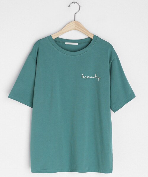 DHOLIC（ディーホリック）の「バックレタリング半袖Tシャツ（Tシャツ/カットソー・レディース・ブラウン/ホワイト/ブラック/グリーン・FREE）」の4枚目の写真