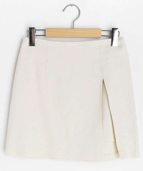 DHOLIC（ディーホリック）の「フロントスリットミニスカート（スカート・レディース・グレー/ホワイト/ピンク・S/M）」の2枚目の写真