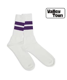 Pacific Standard Time(PST) | PST x ALL GOOD STORE / ラインソックス 靴下 / VALLEY TOWN - SUBWAY LINE COTTON SOCK - TANIMACHI PURPLE(ソックス/靴下)