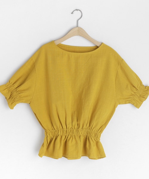 DHOLIC（ディーホリック）の「リネン混ブラウジングブラウス（シャツ/ブラウス・レディース・ホワイト/イエロー/グリーン/パープル/ブラック・FREE）」の5枚目の写真