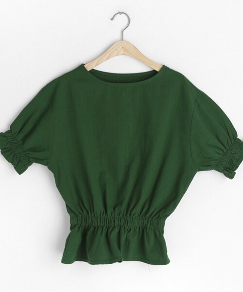 DHOLIC（ディーホリック）の「リネン混ブラウジングブラウス（シャツ/ブラウス・レディース・ホワイト/イエロー/グリーン/パープル/ブラック・FREE）」の3枚目の写真