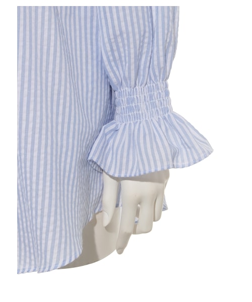 lilLilly（リルリリー）の「フーデッドシャツジャケット（トップス・レディース・WHITE/BLUE/BLACK・FREE）」の10枚目の写真