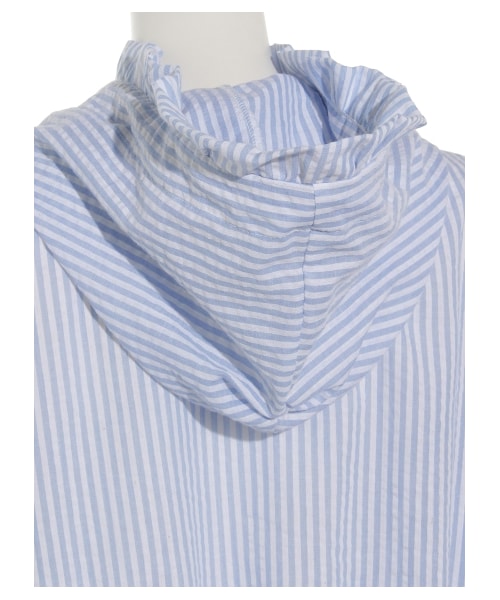 lilLilly（リルリリー）の「フーデッドシャツジャケット（トップス・レディース・WHITE/BLUE/BLACK・FREE）」の8枚目の写真