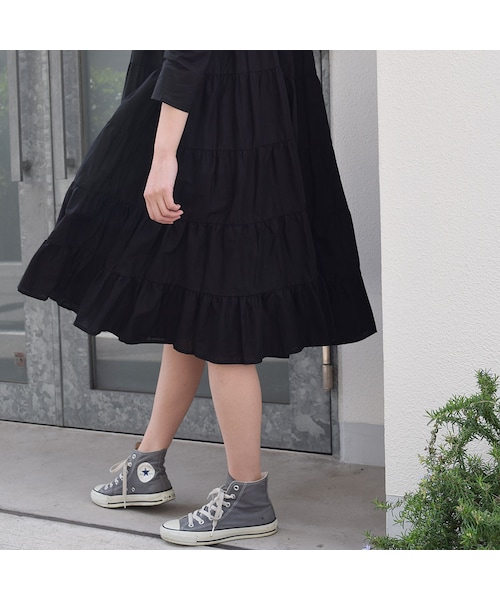 no brand（ノーブランド）の「フェアリーコットンミディOne-Piece(ティアード6段)（ワンピース・レディース・その他）」の4枚目の写真