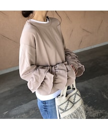 copine | 再入荷！くすみカラー！ボリュームフリル袖トレーナー(3color)【クリックポスト対象商品】(スウェット)