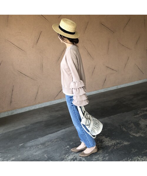 copine（コピン）の「再入荷！くすみカラー！ボリュームフリル袖トレーナー(3color)【クリックポスト対象商品】（スウェット・レディース・その他）」の7枚目の写真