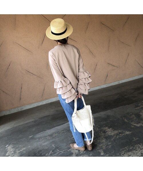 copine（コピン）の「再入荷！くすみカラー！ボリュームフリル袖トレーナー(3color)【クリックポスト対象商品】（スウェット・レディース・その他）」の3枚目の写真