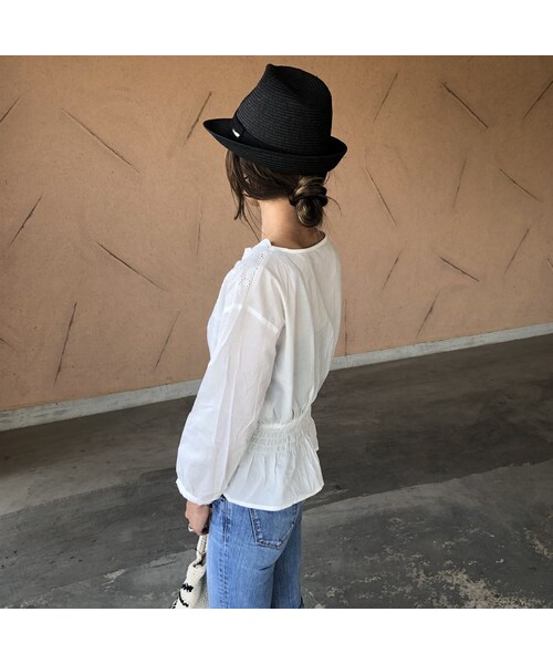 copine（コピン）の「大人可愛い！ウエストシャーリングパンチングレースブラウス(3color)【クリックポスト対象商品】（シャツ/ブラウス・レディース・その他）」の11枚目の写真