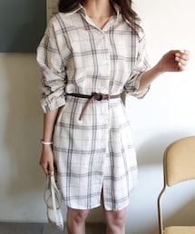 DHOLIC | ボクシーチェックシャツワンピース(ワンピース)