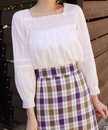 DHOLIC | パンチングスクエアネックブラウス(シャツ/ブラウス)