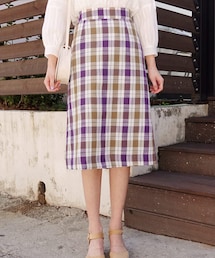 DHOLIC | チェックAラインロングスカート(スカート)