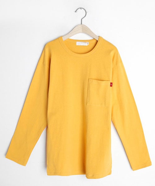 DHOLIC（ディーホリック）の「ワンポケットTシャツ（Tシャツ/カットソー・レディース・ベージュ/ホワイト/ピンク/イエロー/グレー/グリーン/ブラック・FREE）」の6枚目の写真