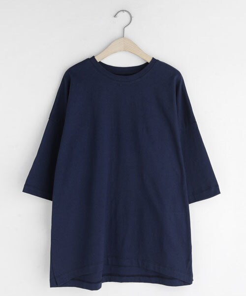 DHOLIC(ディーホリック)の「ハーフスリーブスリットボクシーTシャツ(Tシャツ/カットソー・レディース・ホワイト/オレンジ/ブルー/パープル・FREE)」の2枚目の写真