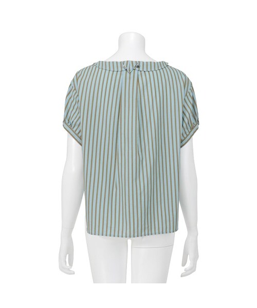 mercibeaucoup,（メルシーボークー）の「メルシーボークー、 / フトストライプ / ブラウス（トップス・レディース・light blue(11)/navy(13)/light pink(17)・01）」の4枚目の写真