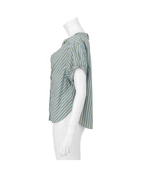 mercibeaucoup,（メルシーボークー）の「メルシーボークー、 / フトストライプ / ブラウス（トップス・レディース・light blue(11)/navy(13)/light pink(17)・01）」の6枚目の写真