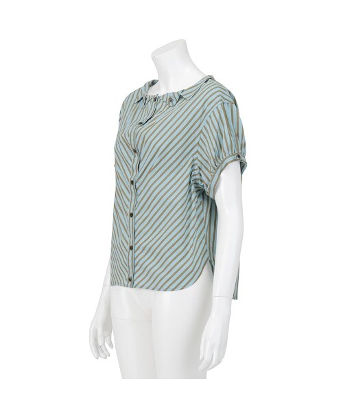 mercibeaucoup,（メルシーボークー）の「メルシーボークー、 / フトストライプ / ブラウス（トップス・レディース・light blue(11)/navy(13)/light pink(17)・01）」の7枚目の写真