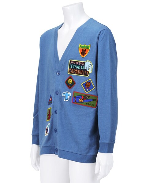 Ne-net（ネネット）の「ネ・ネット / メンズ ワッペンミニ裏毛 / カーディガン（トップス・メンズ・light green(08)/light blue(11)/dark purple(16)・03）」の7枚目の写真