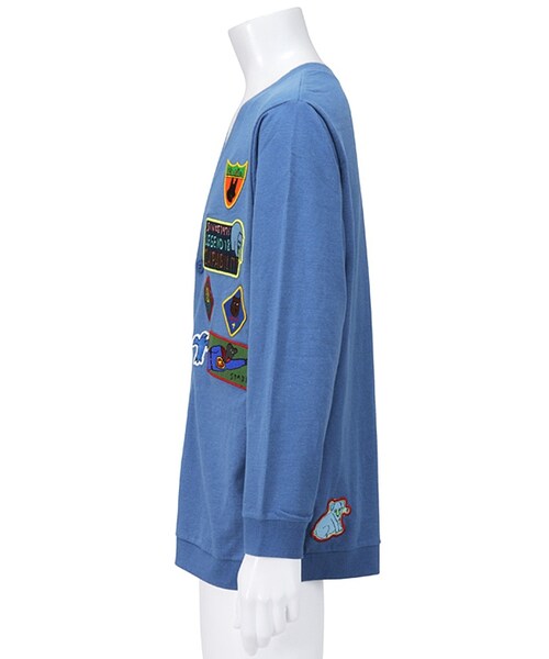 Ne-net（ネネット）の「ネ・ネット / メンズ ワッペンミニ裏毛 / カーディガン（トップス・メンズ・light green(08)/light blue(11)/dark purple(16)・03）」の6枚目の写真