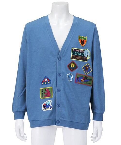 Ne-net（ネネット）の「ネ・ネット / メンズ ワッペンミニ裏毛 / カーディガン（トップス・メンズ・light green(08)/light blue(11)/dark purple(16)・03）」の2枚目の写真