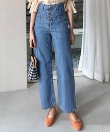 DHOLIC | ボタンフライワイドデニムパンツ(デニムパンツ)