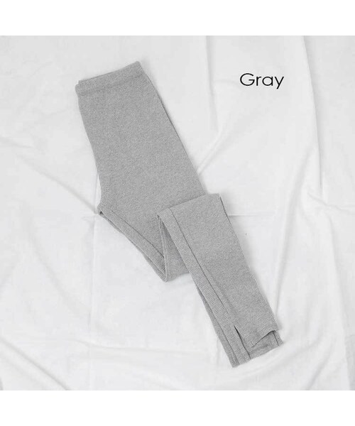 Sheson（シーズン）の「Sheson(シーズン)ワッフルスリットレギンス（レギンス/スパッツ・レディース・ホワイト/グレー/ベージュ/その他/ブラック・FREE）」の3枚目の写真