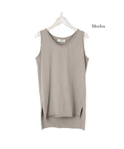 Sheson（シーズン）の「Sheson(シーズン)ビンテージ風スリットタンクトップ（タンクトップ・レディース・ホワイト/ブラウン/グリーン/ピンク/その他/ブラック・FREE）」の3枚目の写真