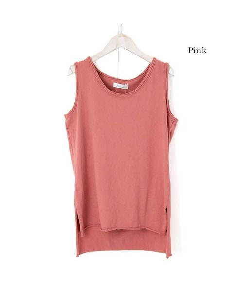 Sheson（シーズン）の「Sheson(シーズン)ビンテージ風スリットタンクトップ（タンクトップ・レディース・ホワイト/ブラウン/グリーン/ピンク/その他/ブラック・FREE）」の5枚目の写真