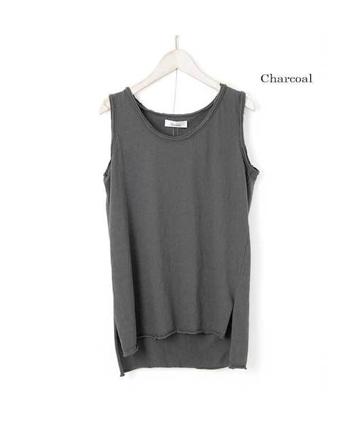 Sheson（シーズン）の「Sheson(シーズン)ビンテージ風スリットタンクトップ（タンクトップ・レディース・ホワイト/ブラウン/グリーン/ピンク/その他/ブラック・FREE）」の6枚目の写真