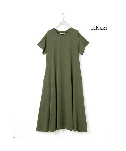 Sheson（シーズン）の「Sheson(シーズン)フレアマキシ丈ワンピース（ワンピース・レディース・ブラウン/ベージュ/グリーン/ブルー/ブラック・FREE）」の4枚目の写真