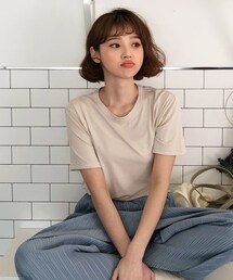 DHOLIC | ラウンドネックショートスリーブTシャツ(Tシャツ/カットソー)