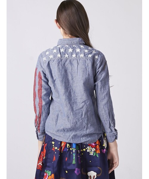 JEAN NASSAUS（ジーンナッソーズ）の「JEAN NASSAUS(ジーンナッソーズ) 星条旗シャツ (70)（トップス・レディース・WHITE/BLUE・F）」の11枚目の写真