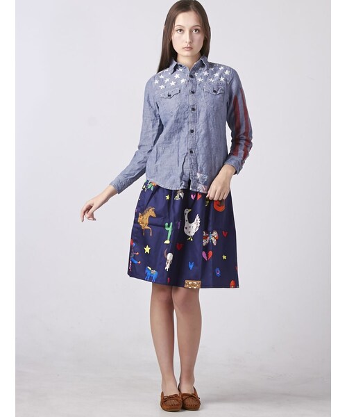 JEAN NASSAUS（ジーンナッソーズ）の「JEAN NASSAUS(ジーンナッソーズ) 星条旗シャツ (70)（トップス・レディース・WHITE/BLUE・F）」の7枚目の写真