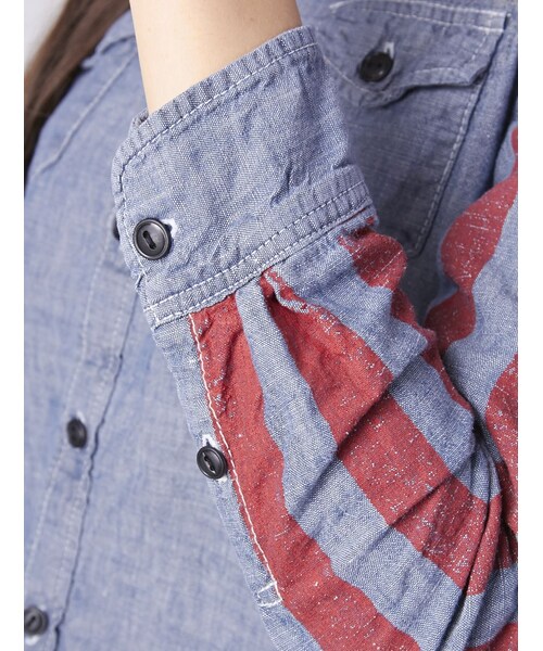 JEAN NASSAUS（ジーンナッソーズ）の「JEAN NASSAUS(ジーンナッソーズ) 星条旗シャツ (70)（トップス・レディース・WHITE/BLUE・F）」の13枚目の写真