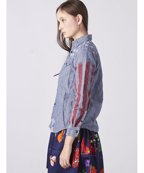 JEAN NASSAUS（ジーンナッソーズ）の「JEAN NASSAUS(ジーンナッソーズ) 星条旗シャツ (70)（トップス・レディース・WHITE/BLUE・F）」の10枚目の写真