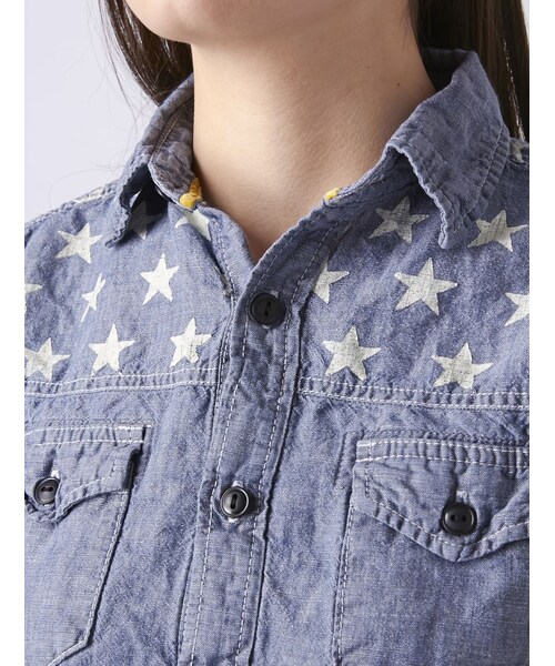 JEAN NASSAUS（ジーンナッソーズ）の「JEAN NASSAUS(ジーンナッソーズ) 星条旗シャツ (70)（トップス・レディース・WHITE/BLUE・F）」の14枚目の写真